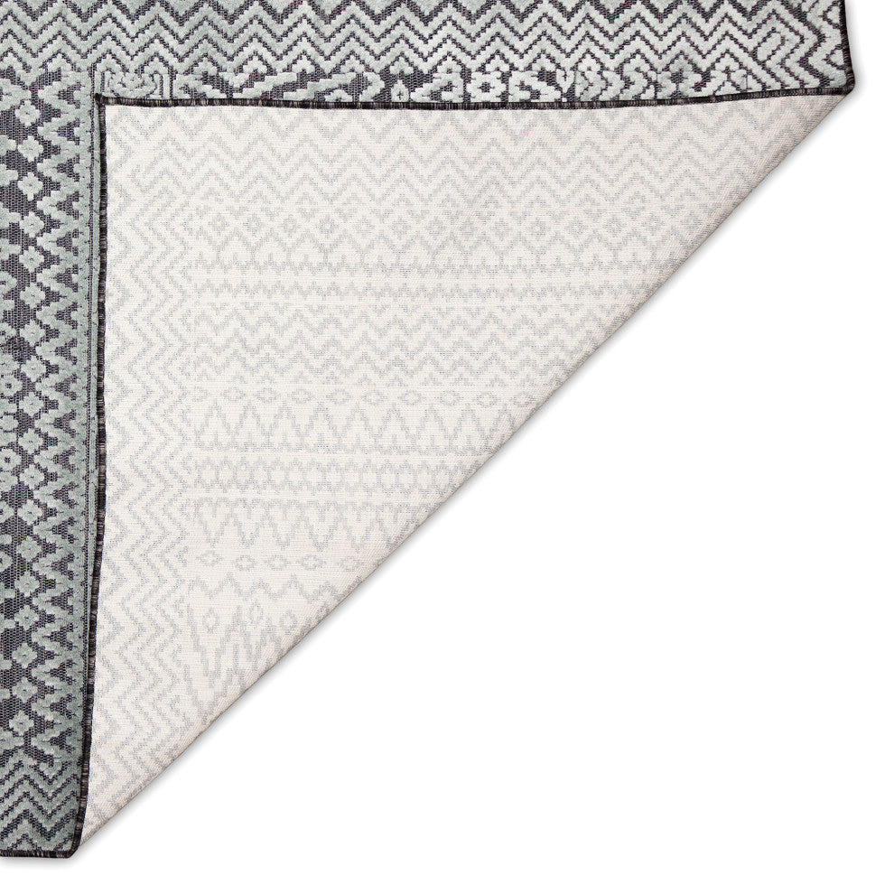 Canyon Tribal Stripe Indoor/Outdoor, Charcoal, 1'10"x7'6" Runner