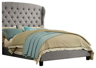 Felisa Upholstered Panel Bed, Gray, King