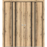 Double Bi-fold Doors | Planum 0011 Oak with  | Sturdy Tracks