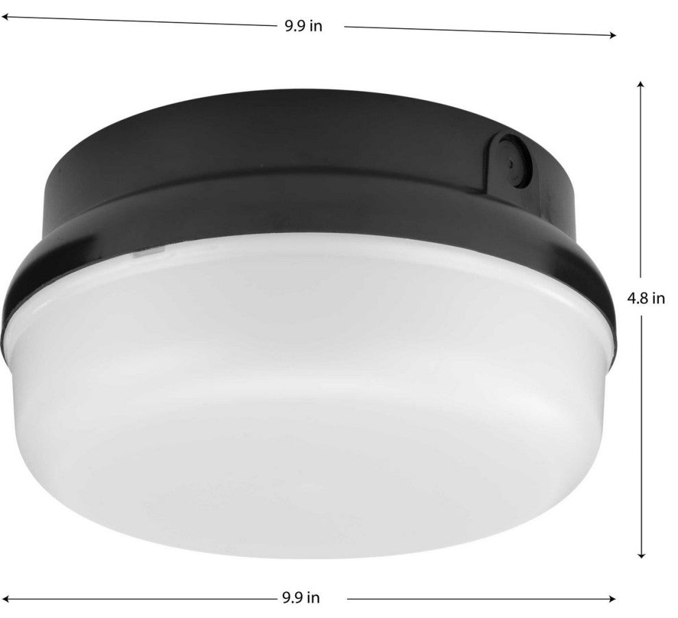 Hard-Nox Collection 1-Light Black Polycarbonate Shade Outdoor Wall Ceiling