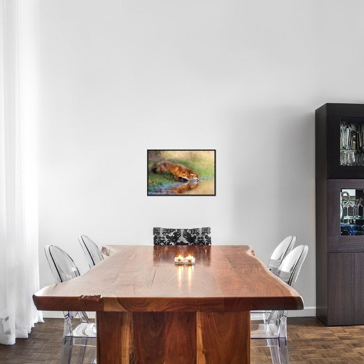 "Thirsty" Framed Canvas Giclee by Pim Leijen, 23x16"