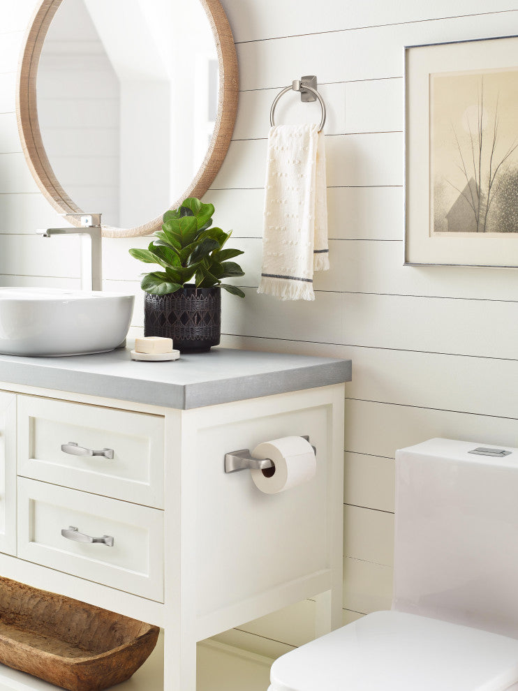 Amerock Highland Ridge Transitional Pivoting Double Post Toilet Paper Holder, Br