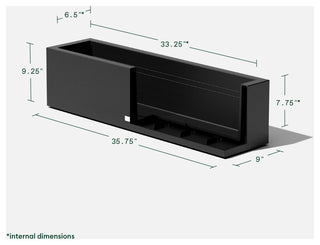 Veradek Block Series Trough 36" Planter, Black