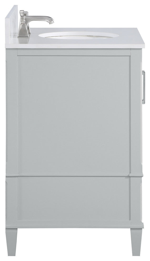Montauk Bathroom Vanity, Fog Gray With White Quartz, 36"