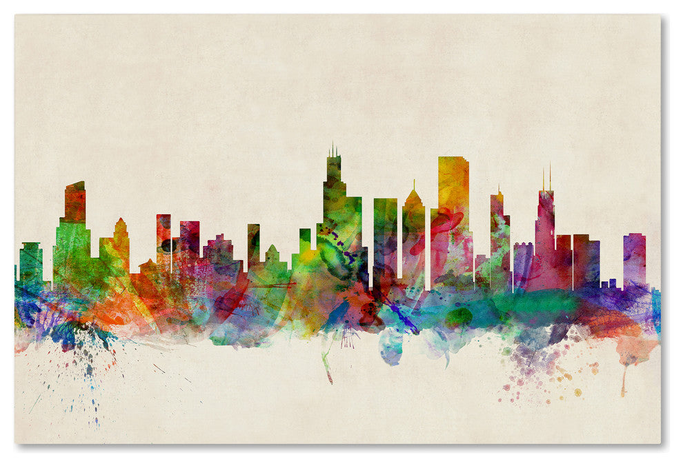 'Chicago, Illinois' Canvas Art by Michael Tompsett
