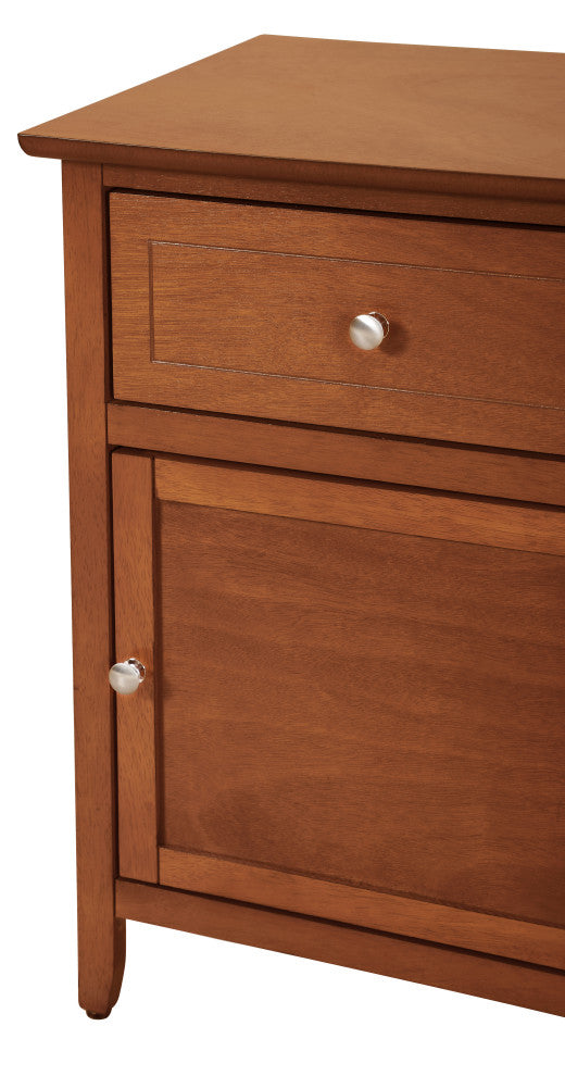 Izzy 1-Drawer, 1-Door Nightstand, Cherry, Oak