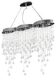Elegant Galaxy Dining Room Light, Chrome Finish With Royal Cut Crystal