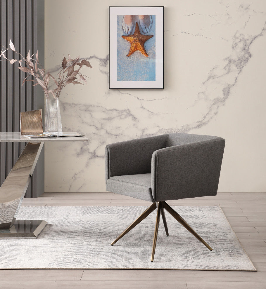 Modrest Riaglow Contemporary Dark Grey Fabric Dining Chair