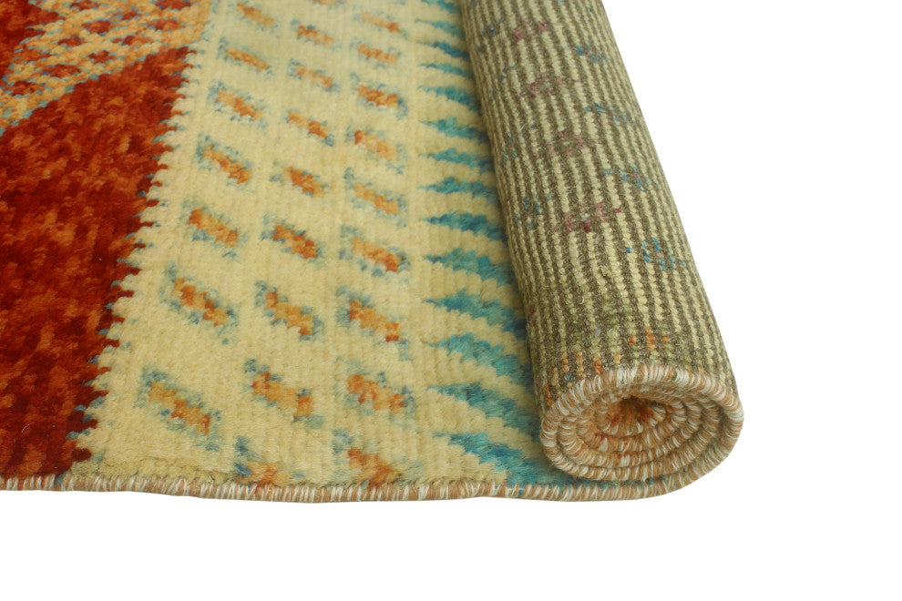 Balochi Parvana Ivory/Red Rug, 3'0 x 4'9