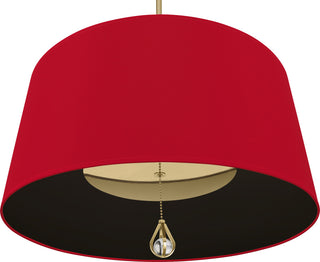 Williamsburg Custis Pendant, Richmond Red/Blacksmith Black, Modern Brass
