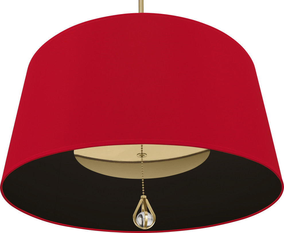Williamsburg Custis Pendant, Richmond Red/Blacksmith Black, Modern Brass