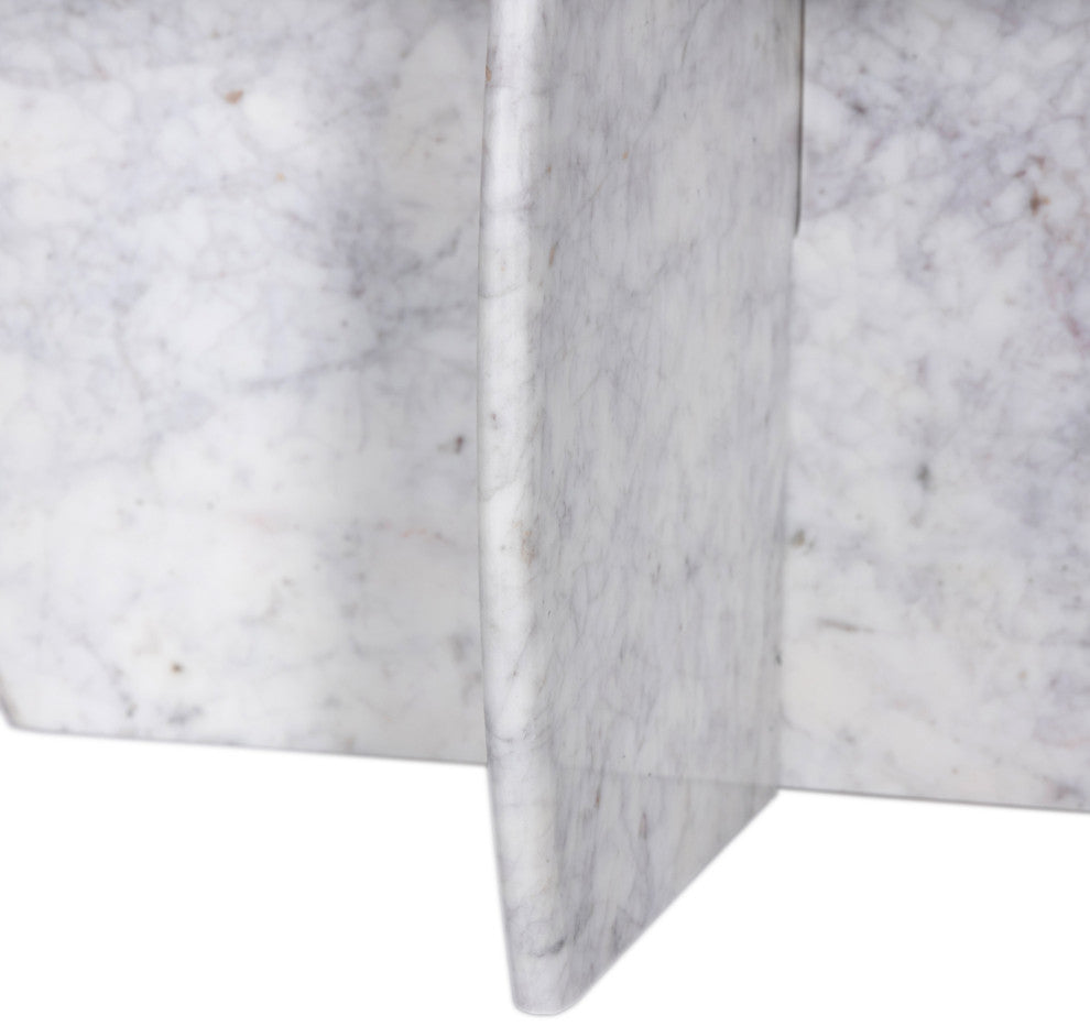 Formentera Marble Coffee Table, White, Coffee Table
