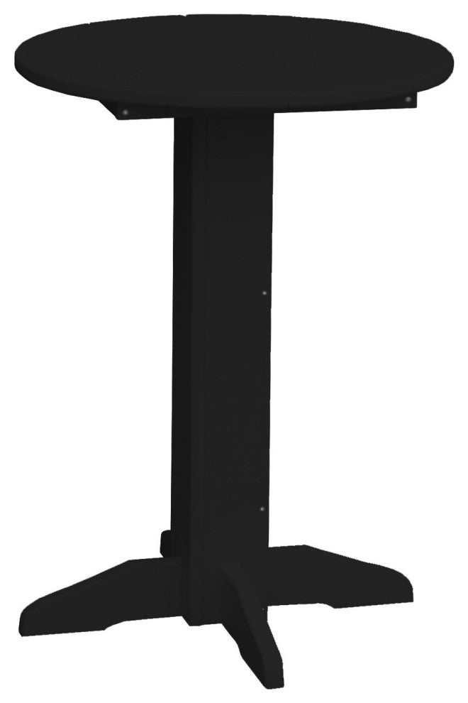 Poly Lumber Bistro Table, Black, Round