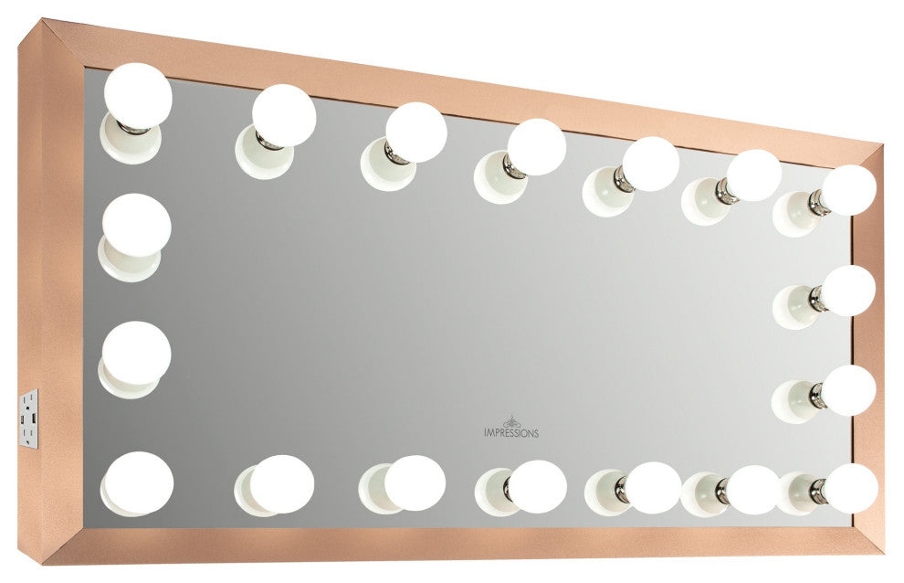Starlight Wide Hollywood Lighted Vanity Mirror, Gold