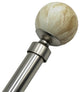 Linen Avenue Tan Travertine Double Curtain Rod Set,48-86 Inch,Brushed Nickel