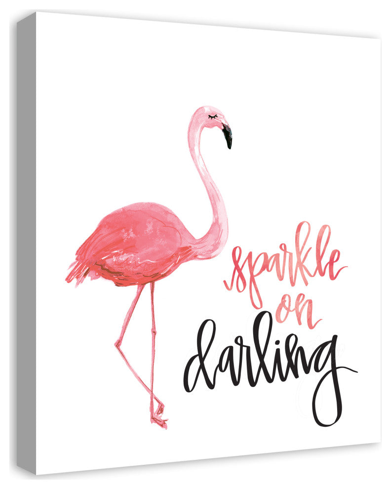 Flamingo Sparkle On Darling 20x24 Canvas Wall Art