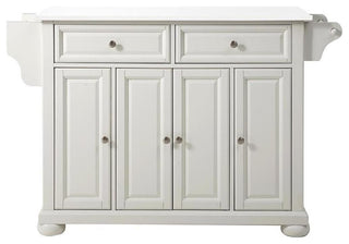 Crosley Furniture Alexandria Wood Granite Top Kitchen Island in White