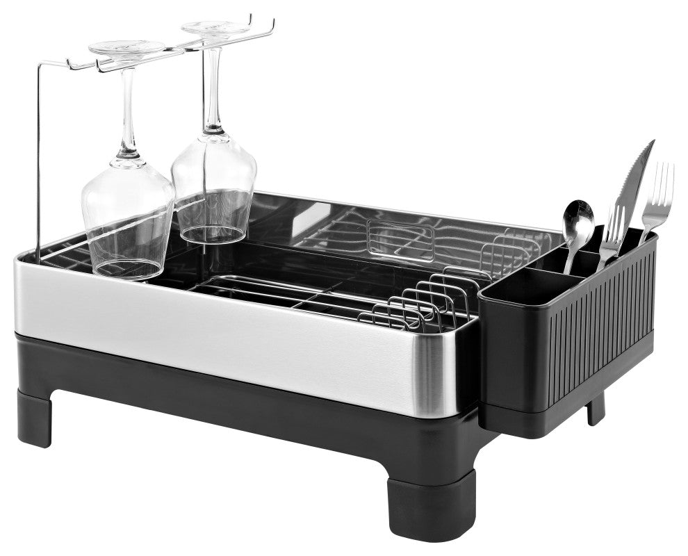 Concerto Fingerprint-Proof Stainless Steel Drying Rack with Wine Glass Holder