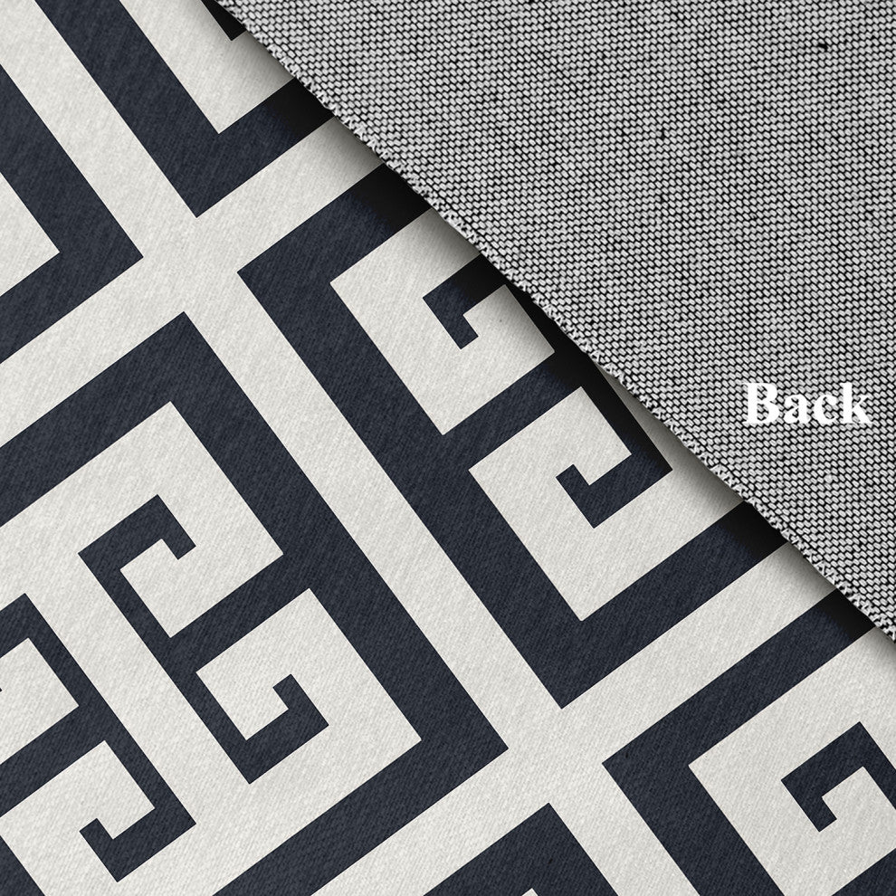 Greek Key Patterned Chenille Rug