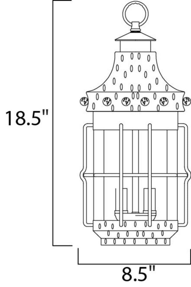 Maxim Nantucket Three Light Outdoor Hanging Lantern 30088CDCF
