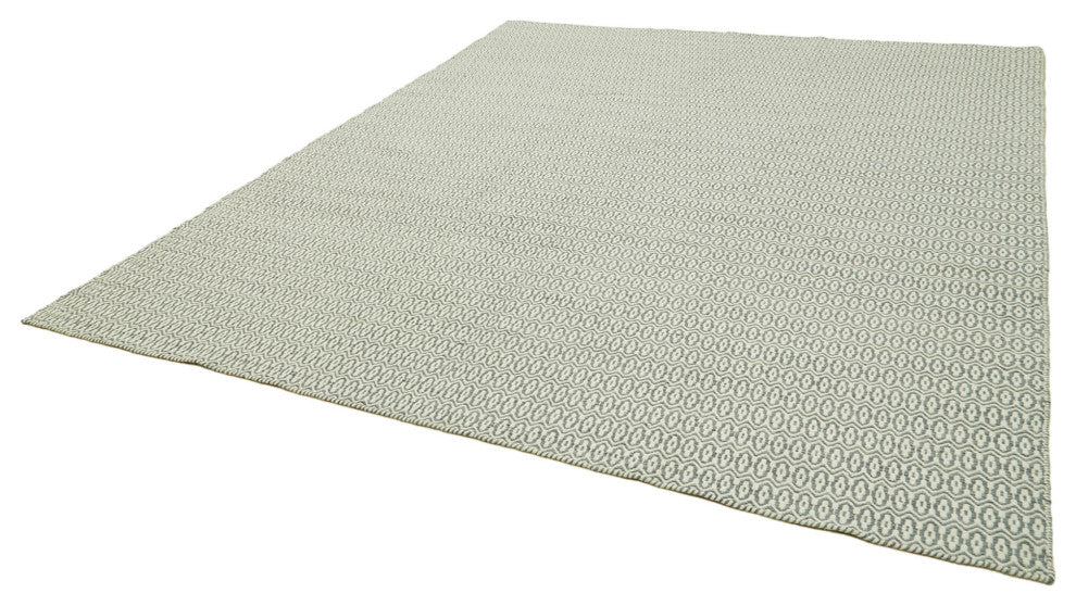 Rug N Carpet - Handmade Modern Design 9' 0'' x 12' 0'' Wool Flatweave Kilim Rug