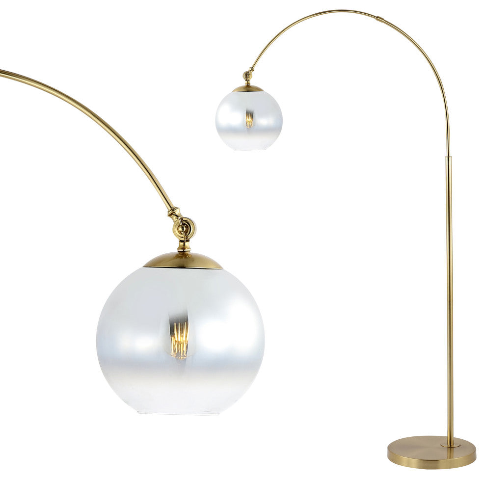 Nora 71" Coastal Vintage Iron LED Floor Lamp, Gold
