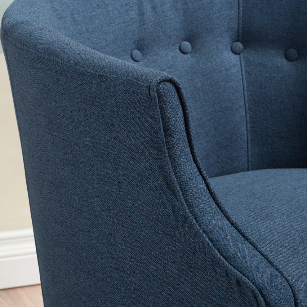 GDF Studio Davidson Tub Design Upholstered Accent Chair, Navy Blue