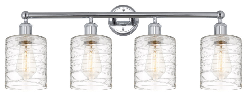 Innovations 616-4W-PC-G1113 4 Light Bath Vanity Light, Polished Chrome