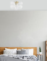 Charlize 3-Light Flush Mount, Aged Brass, Clear Spiral Glass