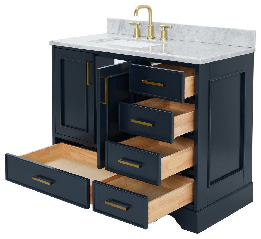Ariel Stafford 43" Single Left Offset Rectangle Sink Bathroom Vanity
