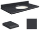 Quartz 25"x19" 1 Sink Vanity Top, White Bowl, Black Luxe, 4" Centerset