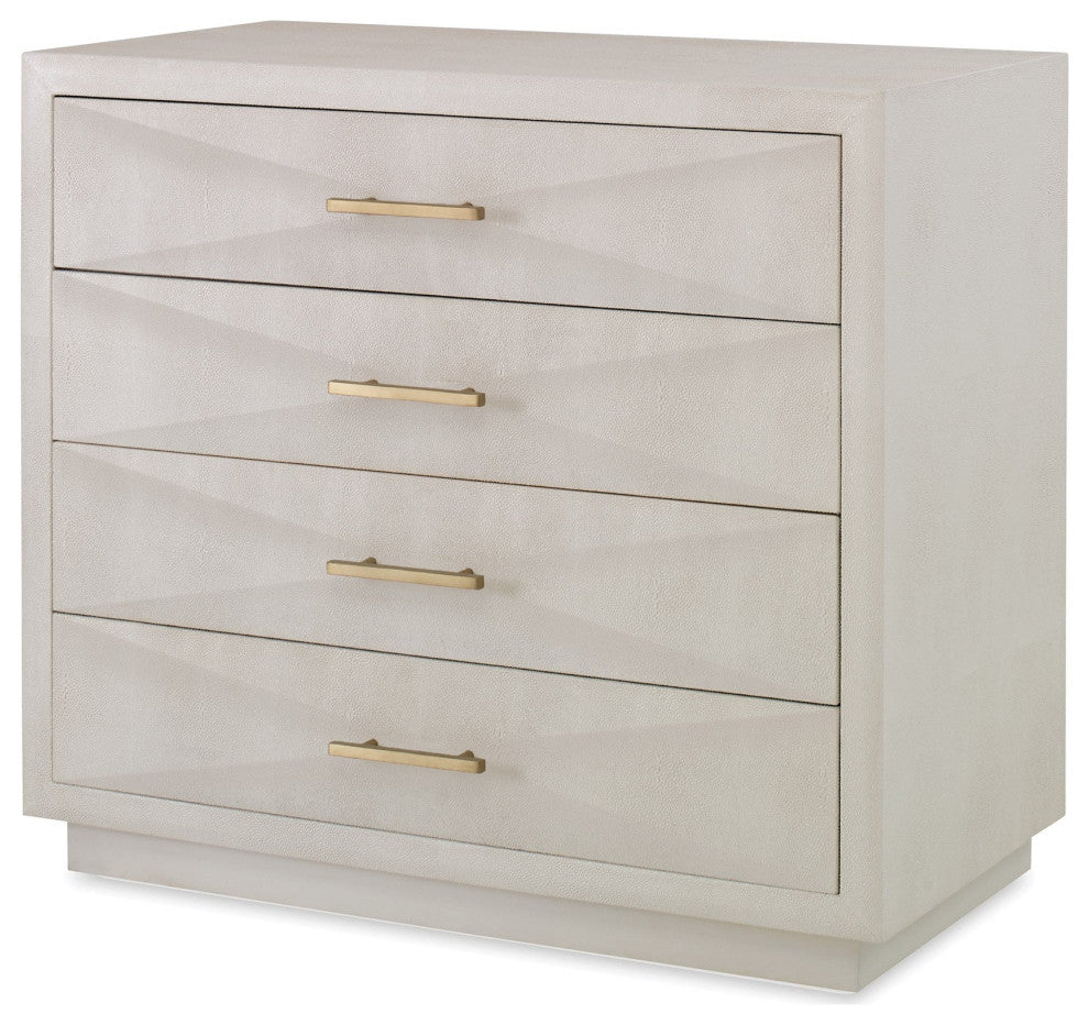 Ambella Home Collection Shagreen Pyramid Chest Linen