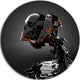 Skull In Liquid, Portrait Digital Art Round Wall Art, 11"