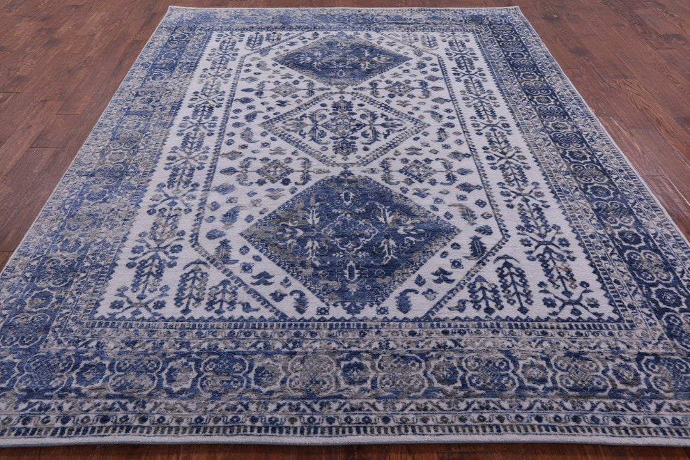 8' 1" X 10' 0" Persian Wool and Silk Handmade Rug Q7107