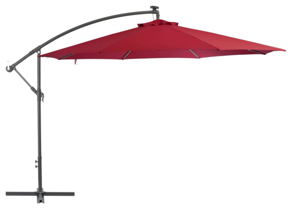 Vidaxl Cantilever Umbrella With Aluminum Pole 137.8" Bordeaux Red