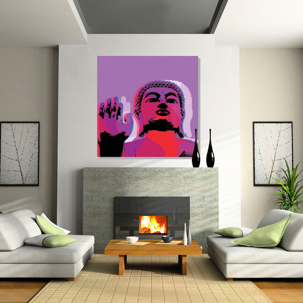 Buddha Pop Art, Purple, 36"x36" Rolled