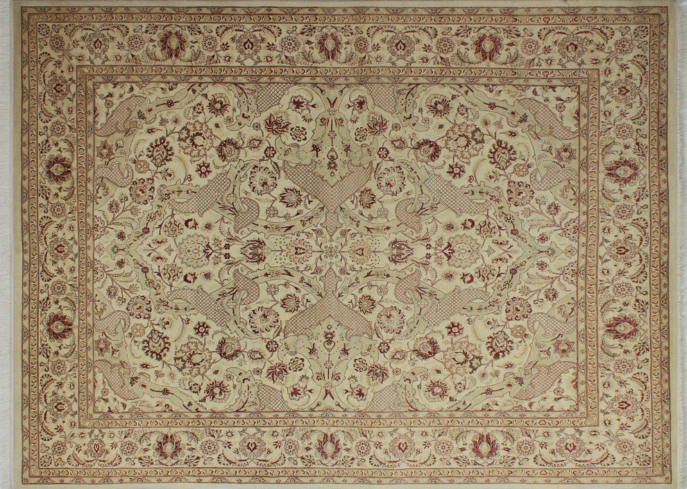 Pak-Persian Agra Ivory Rug, 7'11x10'5