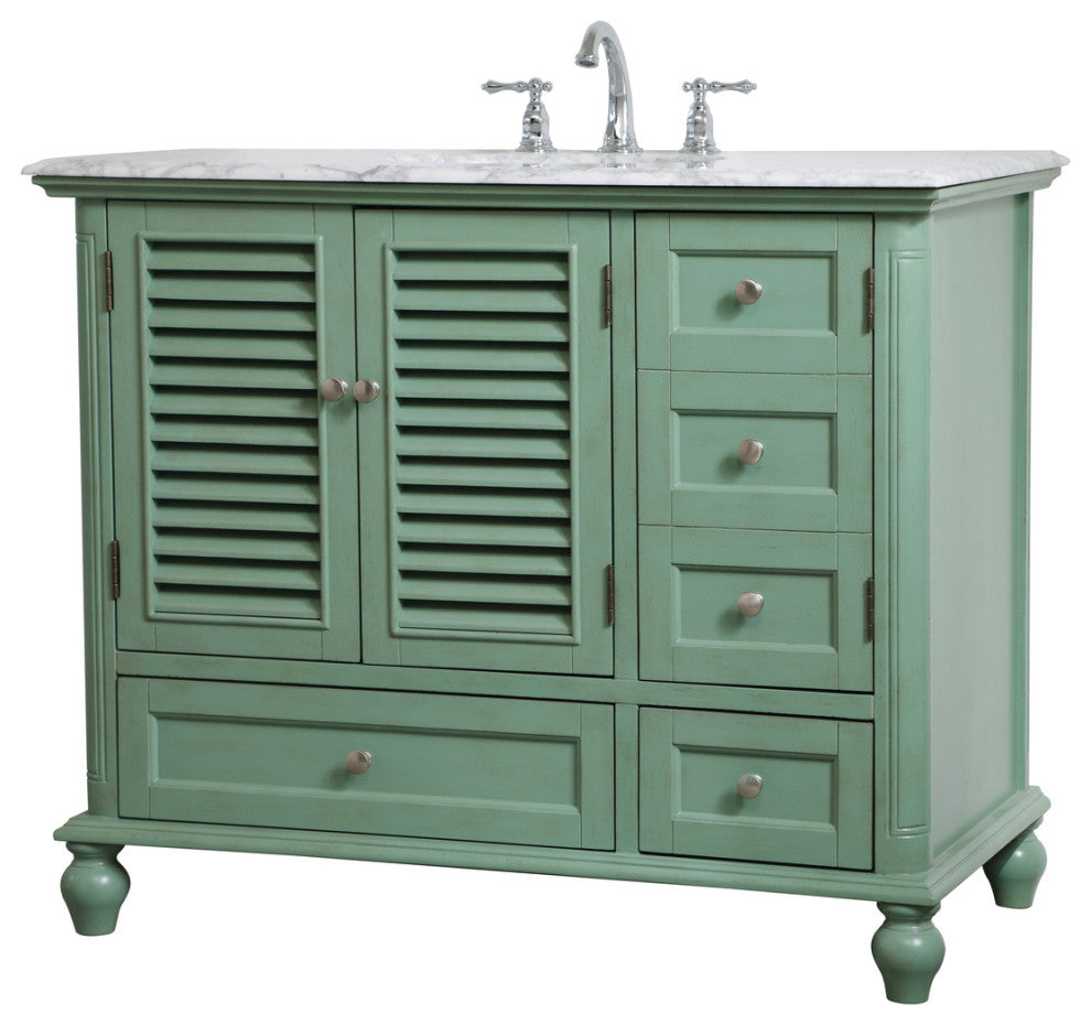 Home Living Single Bathroom Vanity, Vintage Mint, 42"