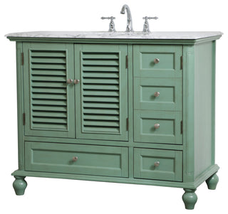 Home Living Single Bathroom Vanity, Vintage Mint, 42"