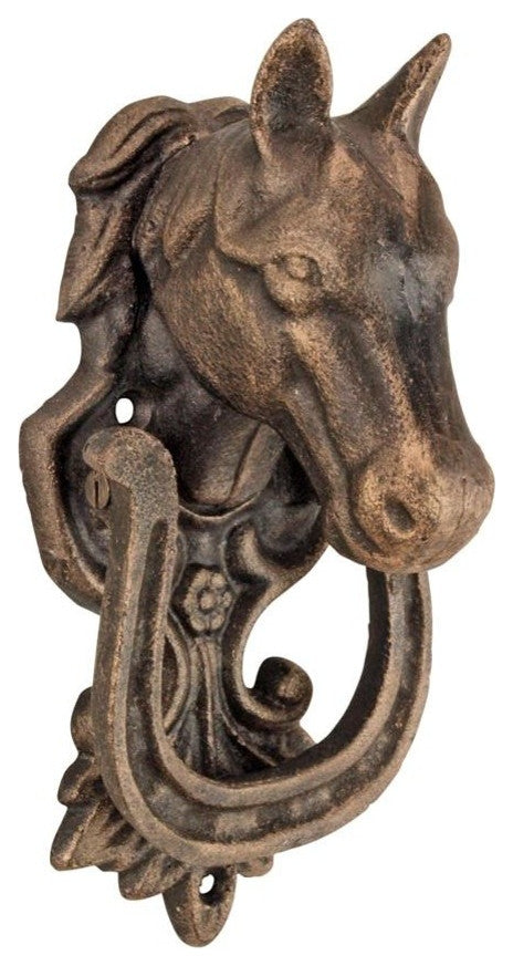 Horseshoe Stallion Foundry Cast Iron Horse Door Knocker