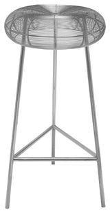 Tuscany Durable Metal Stool, Silver, Bar Height