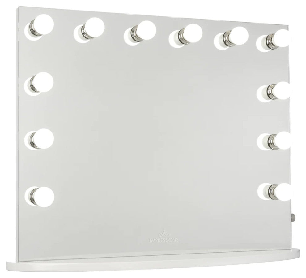 Hollywood Premiere Slim Plus Vanity Mirror, White, White, Small