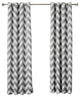 Chevron Print Grommet Curtains, Pair, Gray, 108"