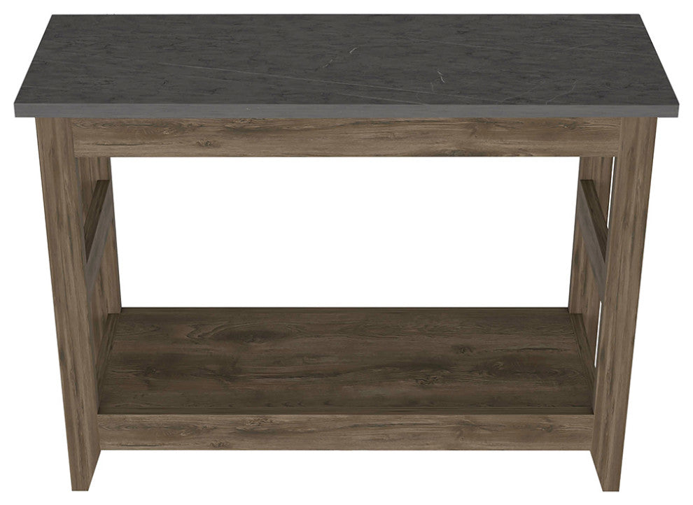 Paulson Rustic Console Table Onyx Top by RST Brands, Brown/Black