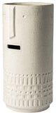 14" Bohemian Beige Happy Face Tribal Vase