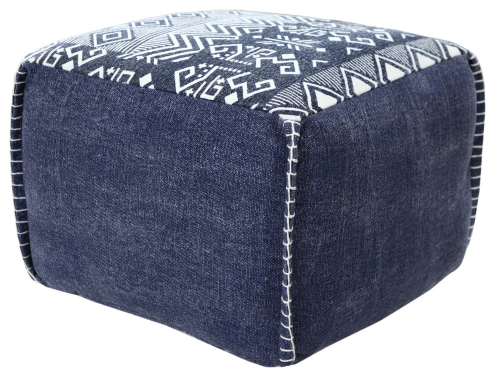 Simple Southwestern Traditional Tribal Pouf Ottoman