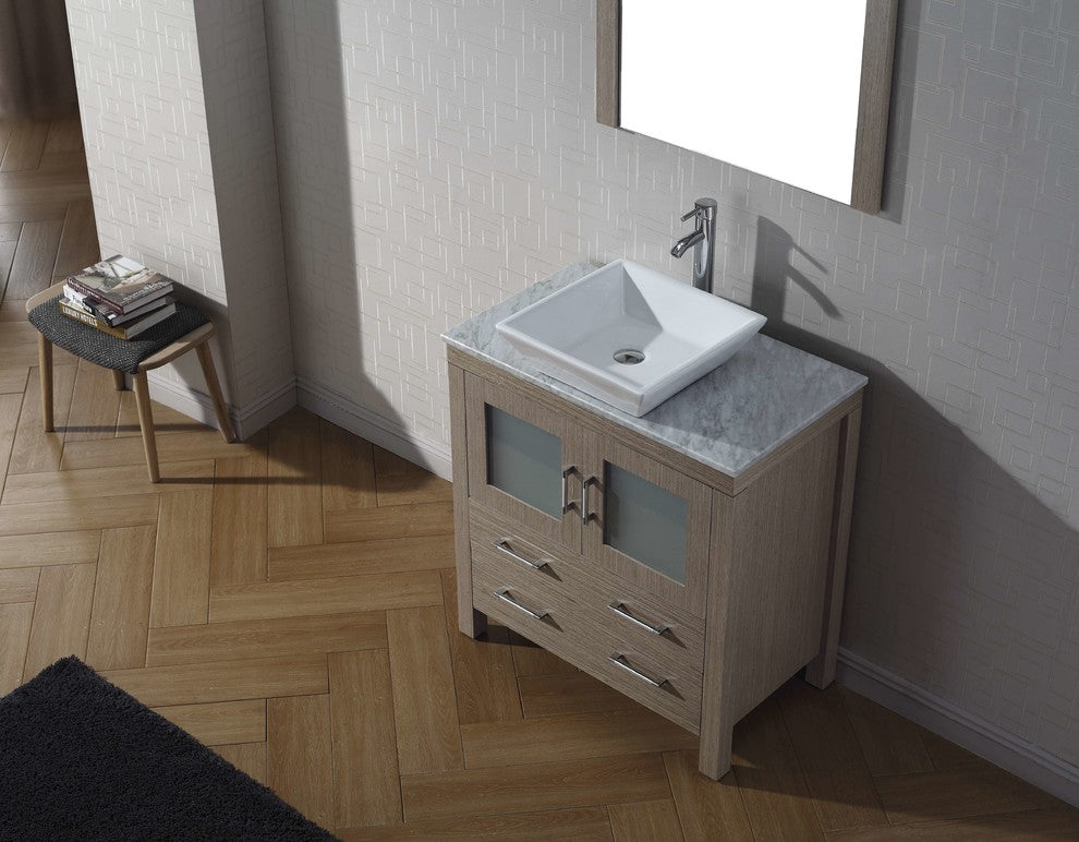 Dior 32" Single Bathroom Vanity Cabinet Set, Dark Oak, 31.5"