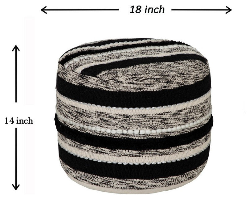 Accented Noir Pouf