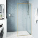VIGO Meridian Framed Fixed, Matte Brushed Gold, Shower Screen, 34" W X 74" H, Clear Glass
