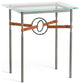 Equus Side Table, Natural Iron Finish, Black Accents, Chestnut Leather Strap